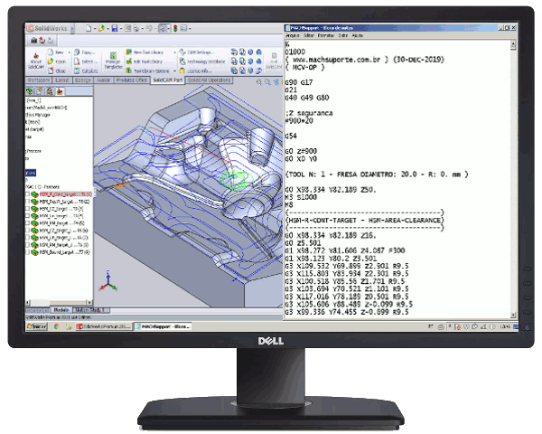 P&oacute;s-Processador SolidWorks SolidCam CAD CAM para Mach3 CNC G-Code