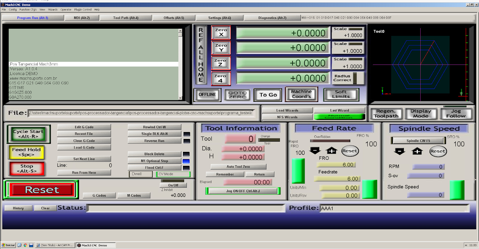 P&oacute;s Processador Tangencial para Ploter de Corte CNC Mach3 CAD CAM